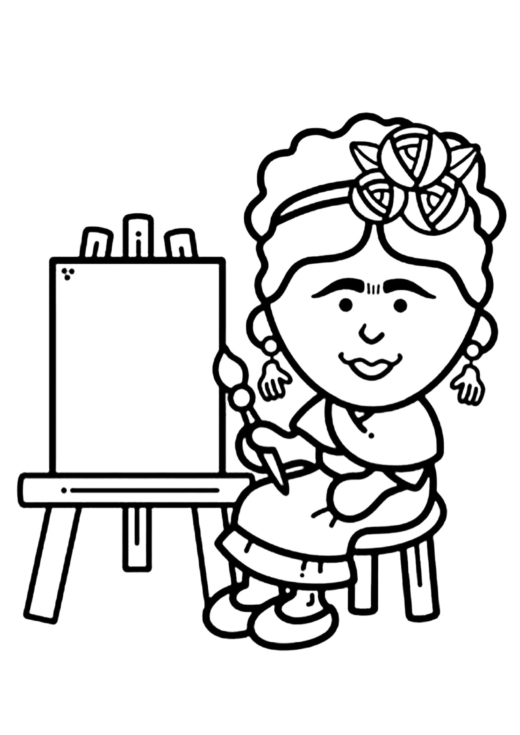 Dibujos de Dibujar Frida Kahlo 3 para colorear