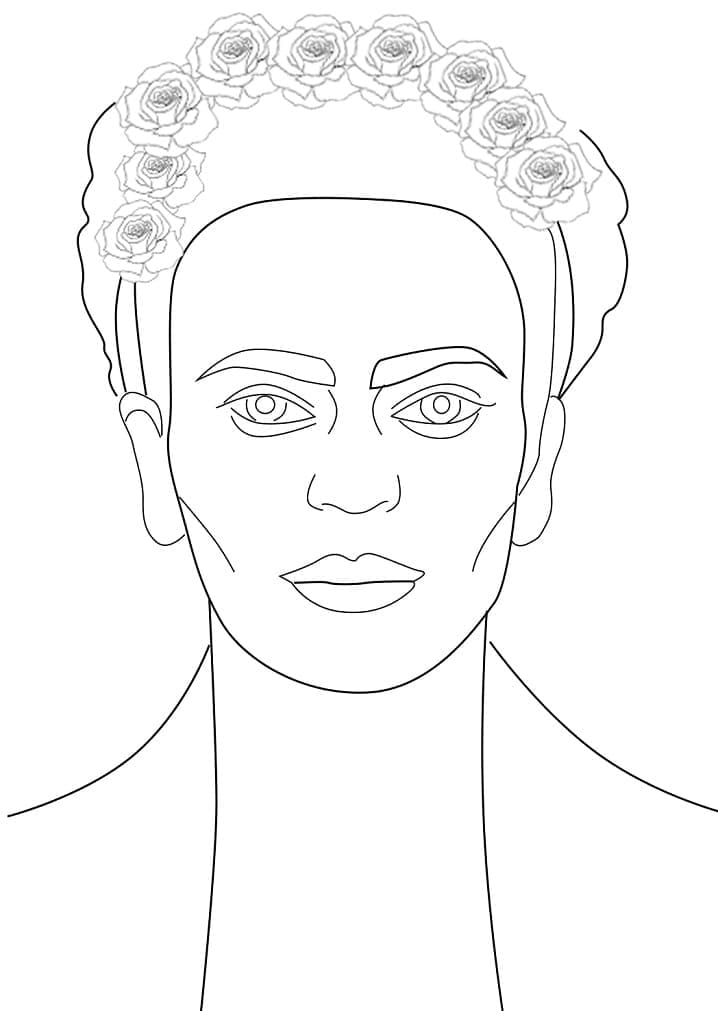 Dibujos de Dibujar Frida Kahlo gratis fácil para colorear