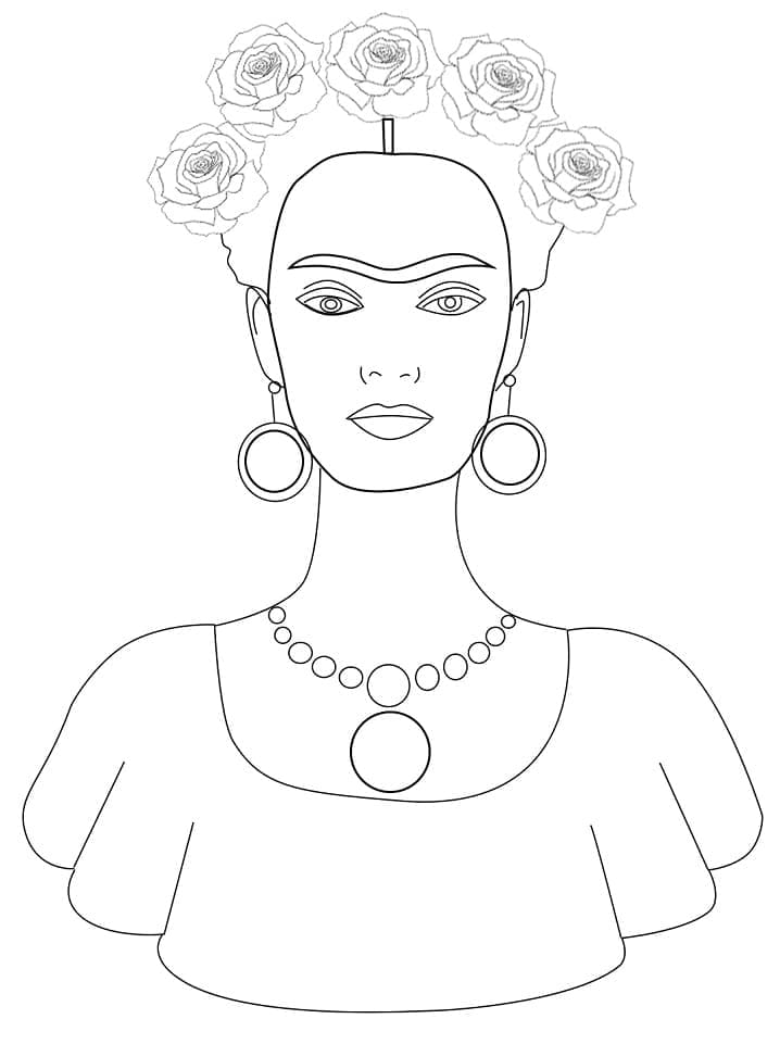 Dibujos de Dibujar Frida Kahlo para imprimir gratis para colorear