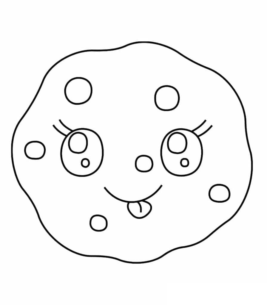 Dibujos de Dibujar galleta kawaii para colorear