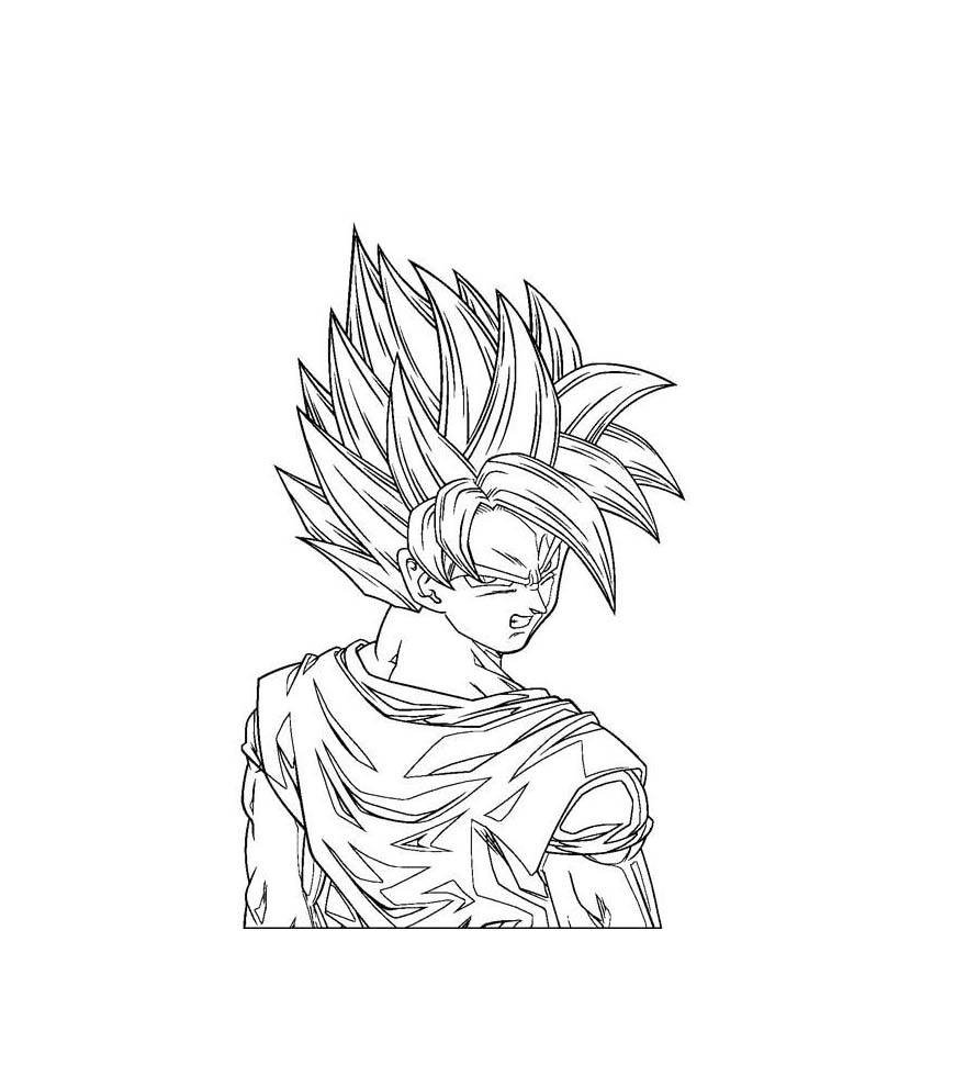 Dibujos de Dibujar genial a Son Goku Dragon Ball para colorear