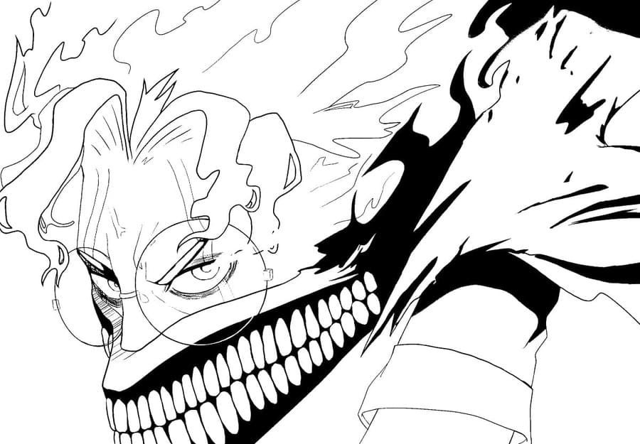 Dibujos de Dibujar genial Ken Takakura de Dandadan para colorear