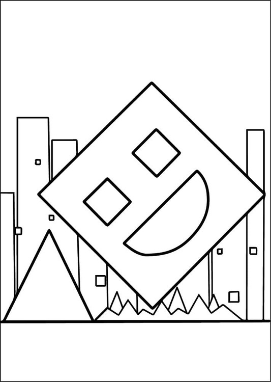 Dibujar Geometry Dash Imprimible para niños para colorir
