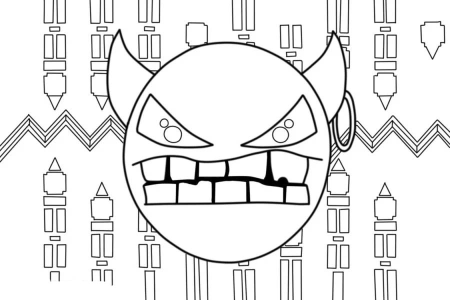 Dibujar Geometry Dash para niños para colorir