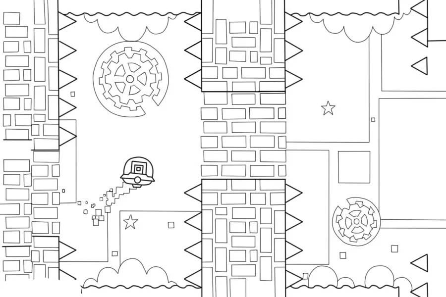 Dibujar Geometry Dash sencillo para colorir