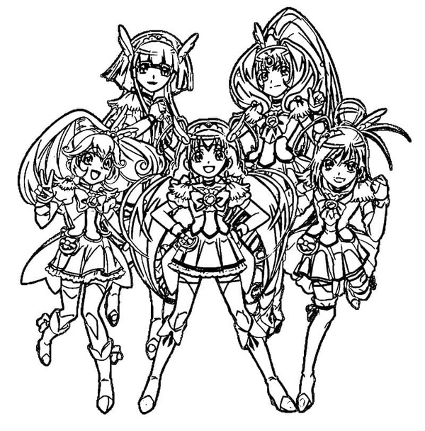 Dibujos de Dibujar Glitter Force personajes para colorear