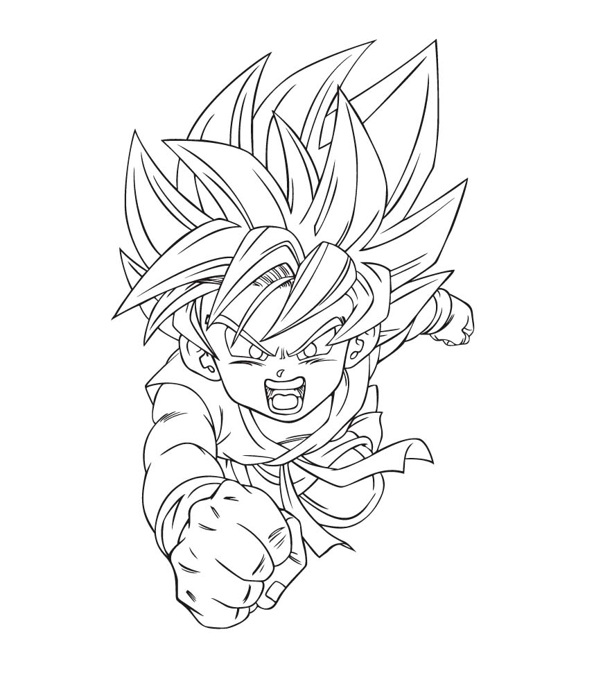 Dibujos de Dibujar Goku básico para colorear