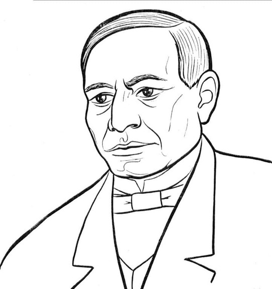 Benito Juarez para colorear