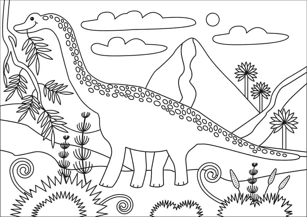 Dibujos de Dibujar gratis Braquiosaurio para colorear