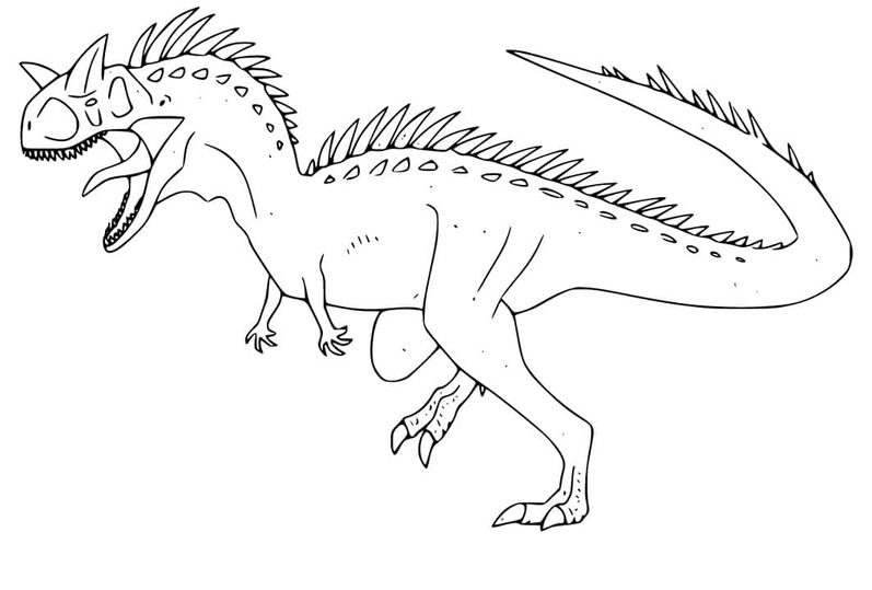 Dibujos de Dibujar gratis Carnotaurus para imprimir para colorear