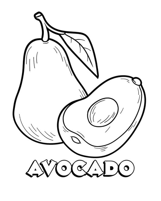 Dibujos de Dibujar gratis imprimir aguacate para colorear