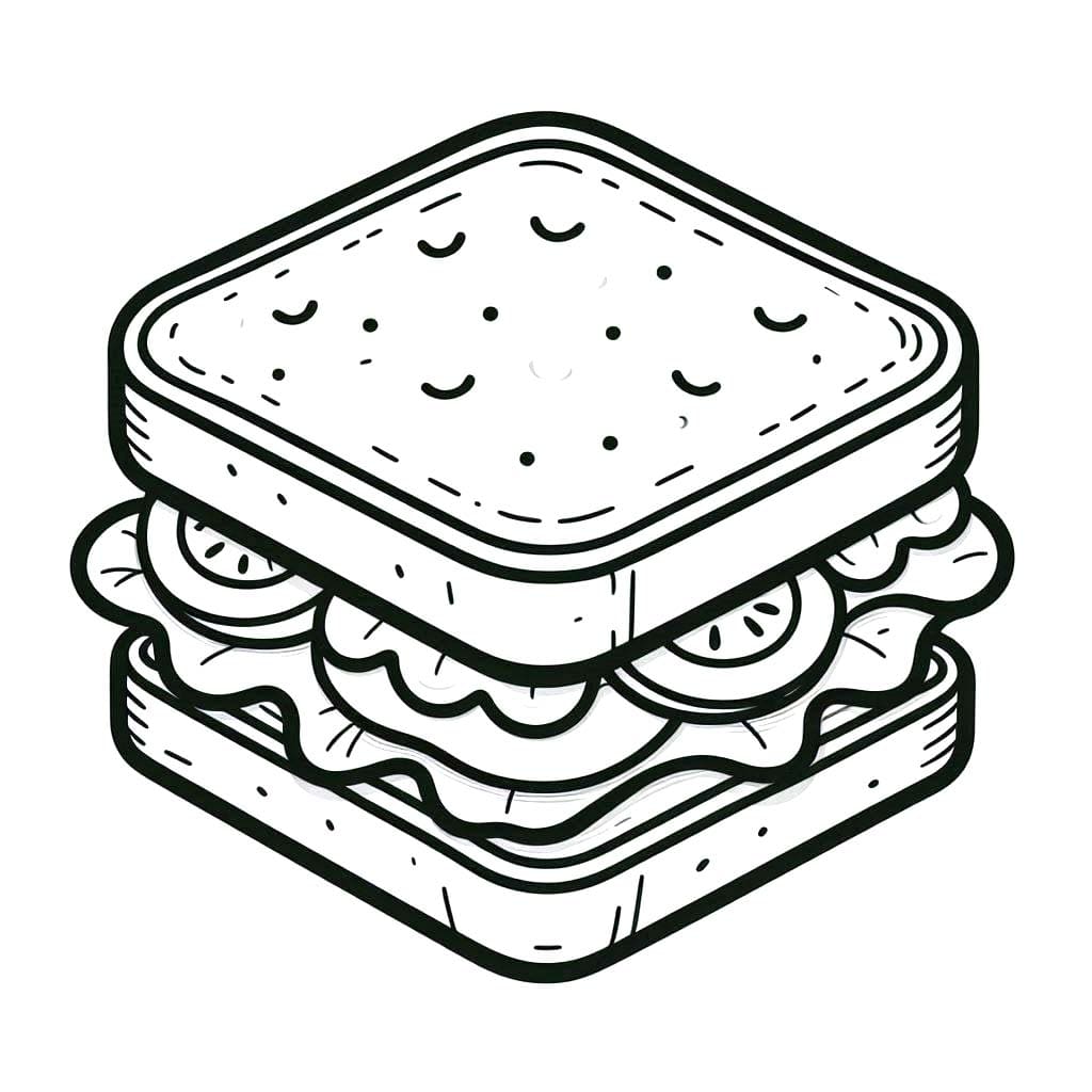 Dibujos de Dibujar gratis sándwich para colorear