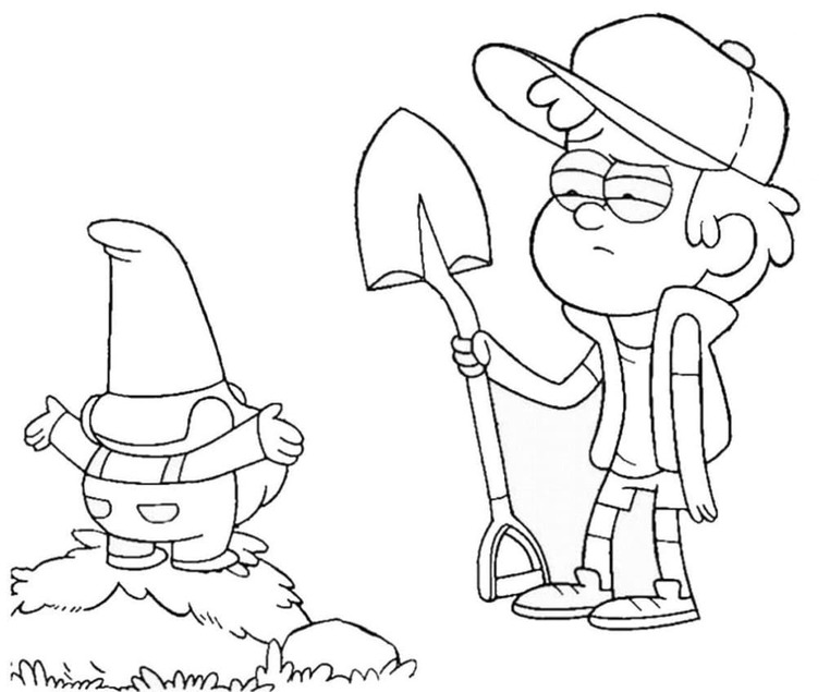 Dibujos de Dibujar Gravity Falls Dipper y Jeff para colorear