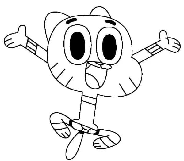 Dibujos de Dibujar Gumball sencilla para colorear