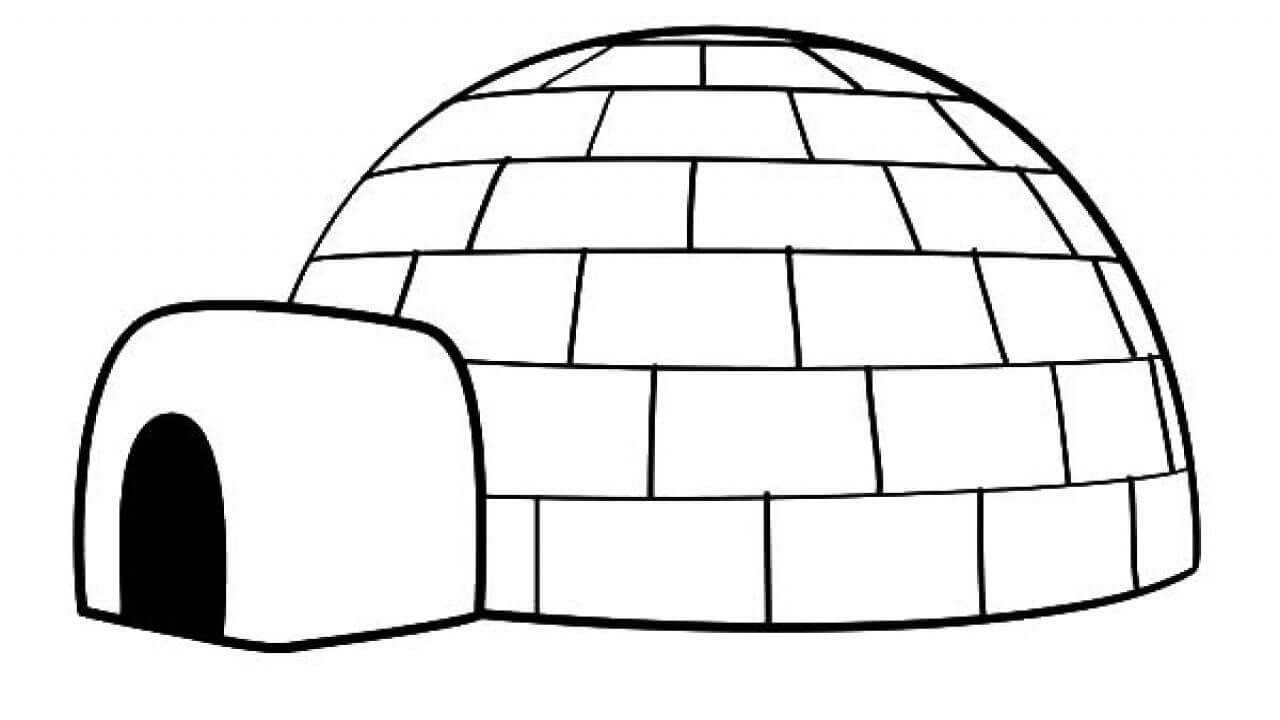 Dibujos de Dibujar Iglu básico para colorear