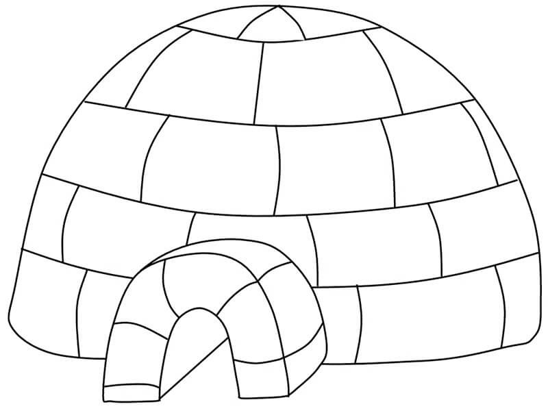 Dibujos de Dibujar Iglu Imprimible para niños para colorear