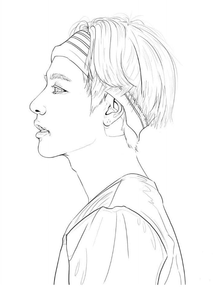 Dibujos de Dibujar imagen BTS para colorear