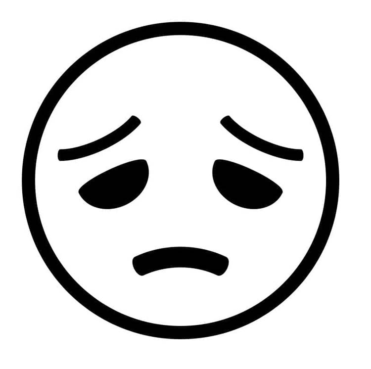 Dibujos de Dibujar imagen de emoji triste para colorear