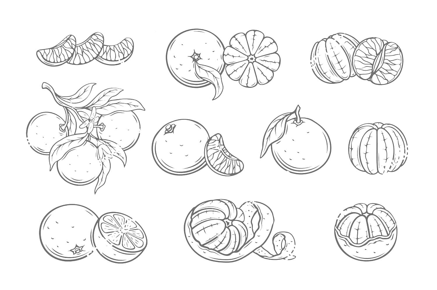Dibujos de Dibujar Imagen Mandarina para colorear