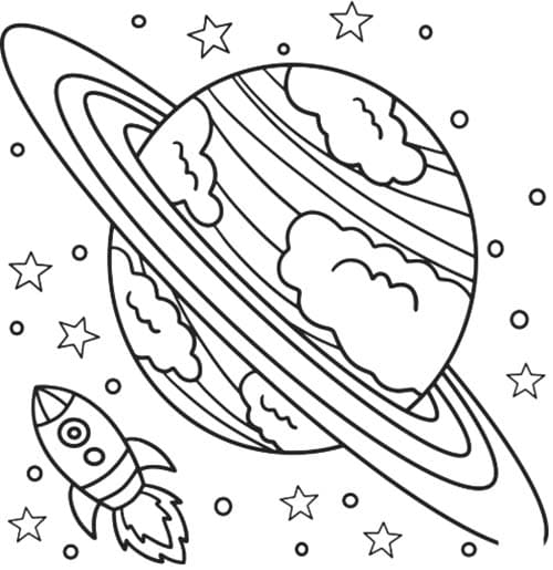 Dibujos de Dibujar Imagen Saturno Bonito para colorear