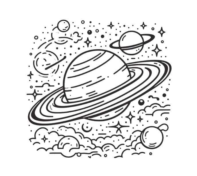 Dibujos de Dibujar Imagen Saturno gratis para colorear