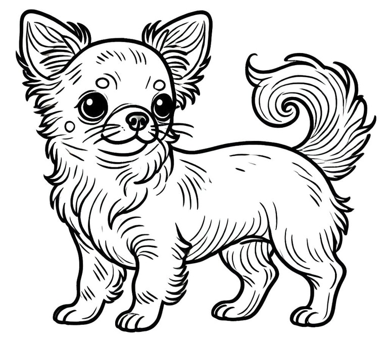 Dibujos de Dibujar imprimible perro chihuahua para colorear