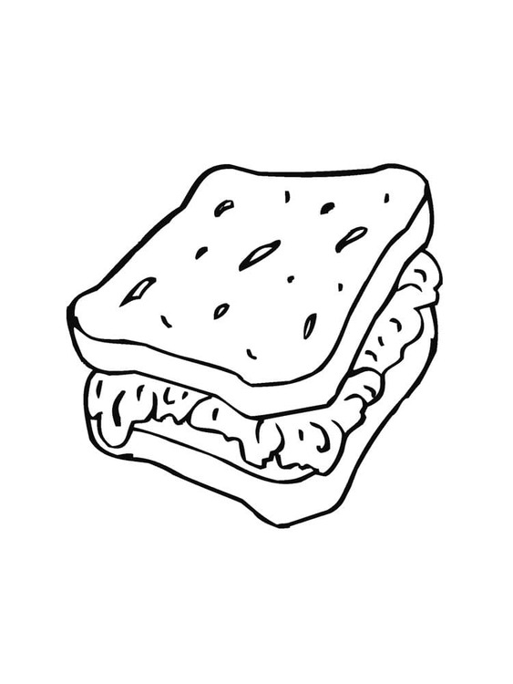 Dibujos de Dibujar imprimir gratis sándwich para colorear