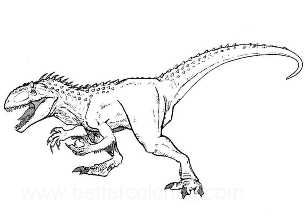 Dibujos de Dibujar Indoraptor en Jurassic World para colorear