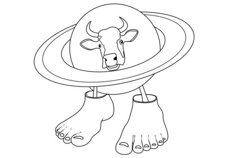Dibujos de Dibujar Italian Brainrot La Vaca Saturno Saturnita para colorear