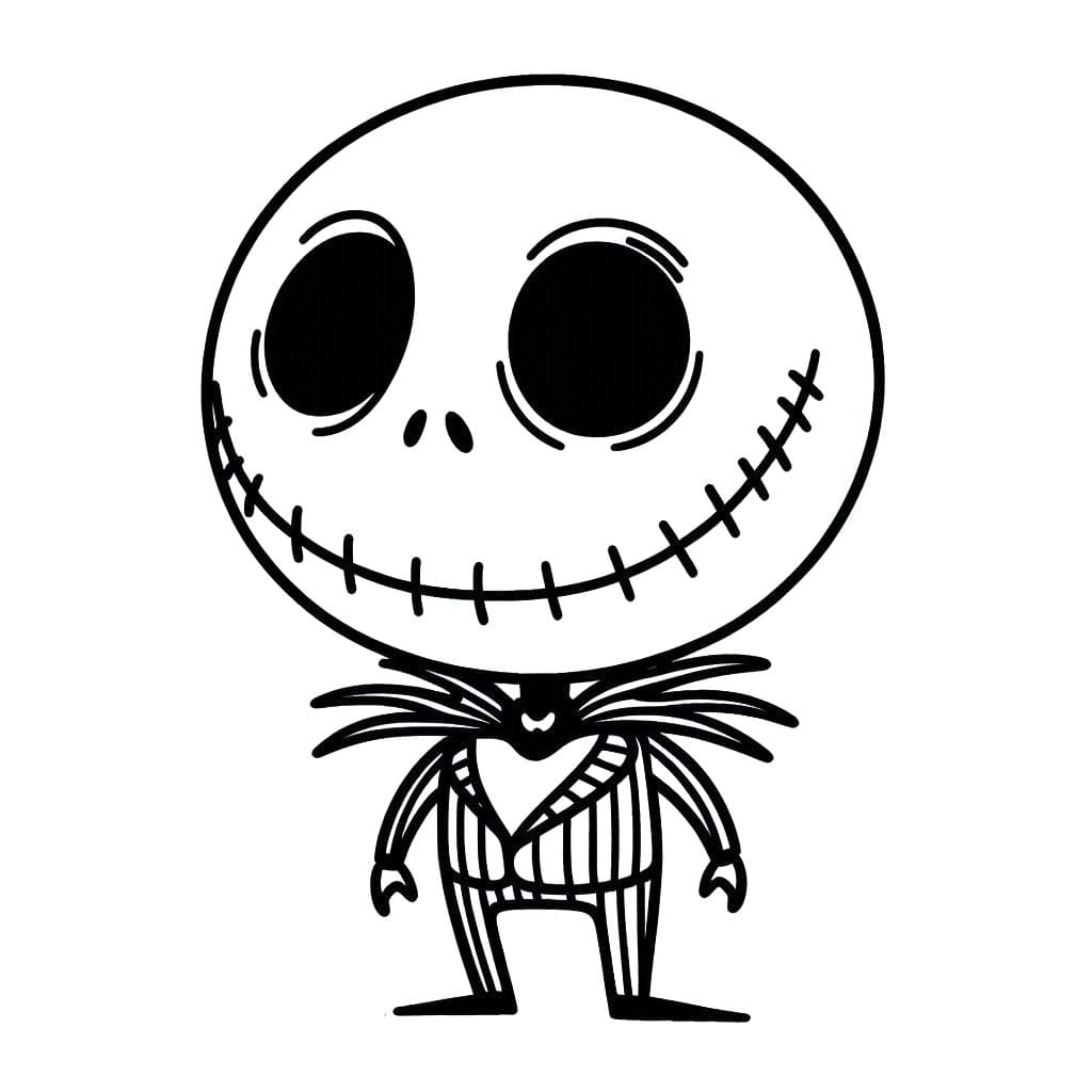 Dibujos de Dibujar Jack Skellington básico en niños para colorear