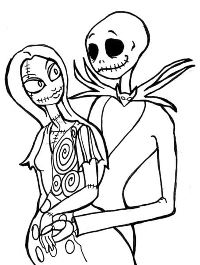 Dibujos de Dibujar Jack Skellington básico para colorear
