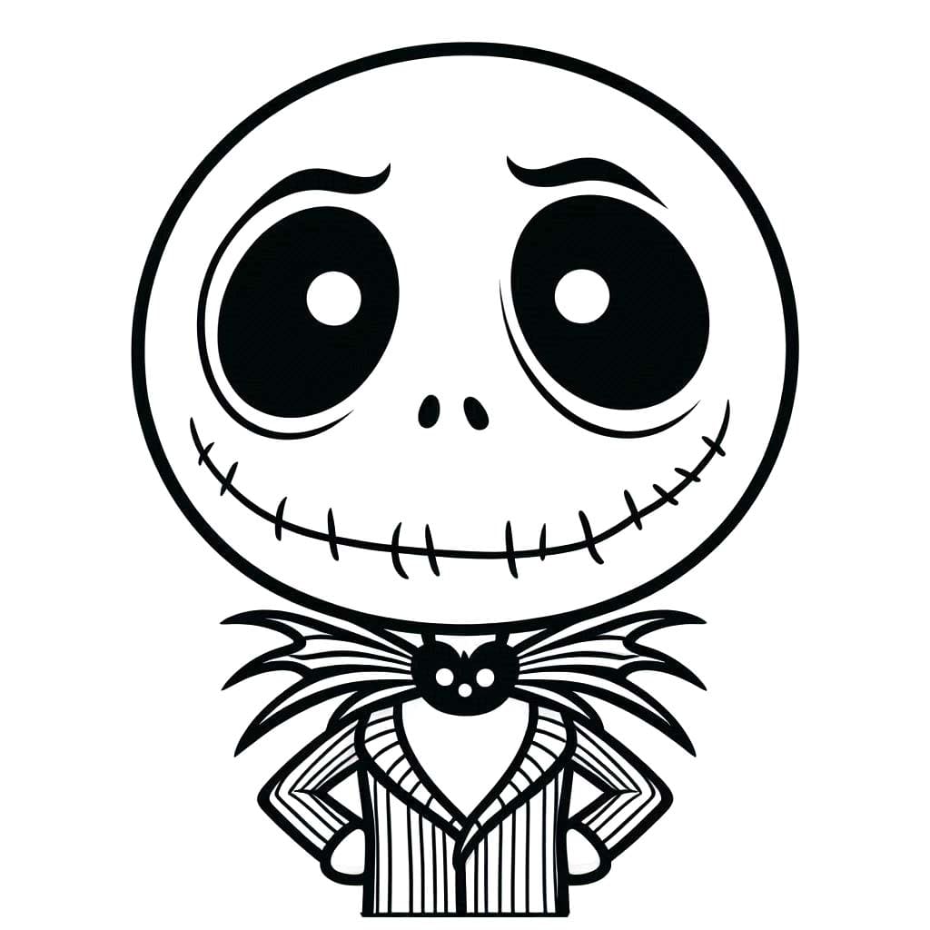 Dibujos de Dibujar Jack Skellington en niños para colorear