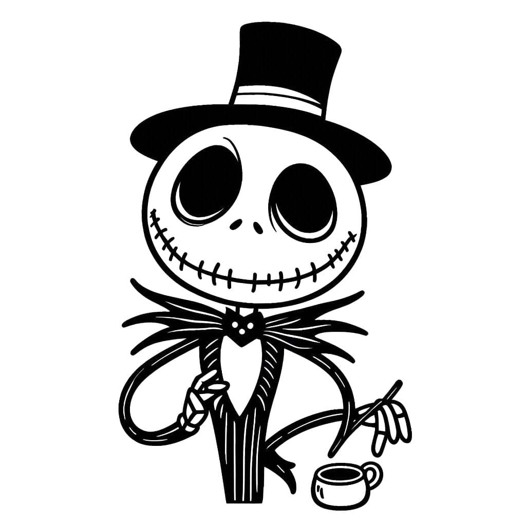 Dibujos de Dibujar Jack Skellington fácil en niños para colorear
