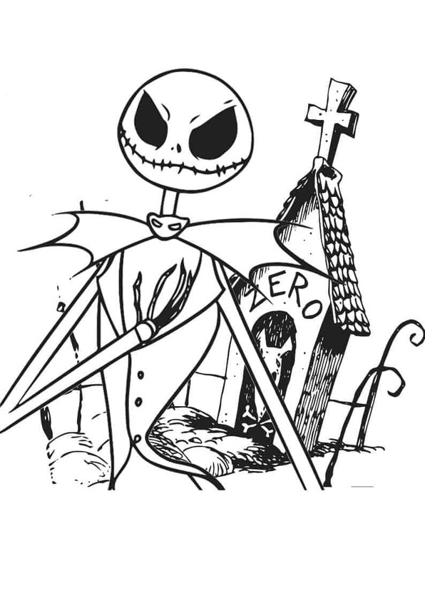 Dibujos de Dibujar Jack Skellington fácil gratuito para colorear