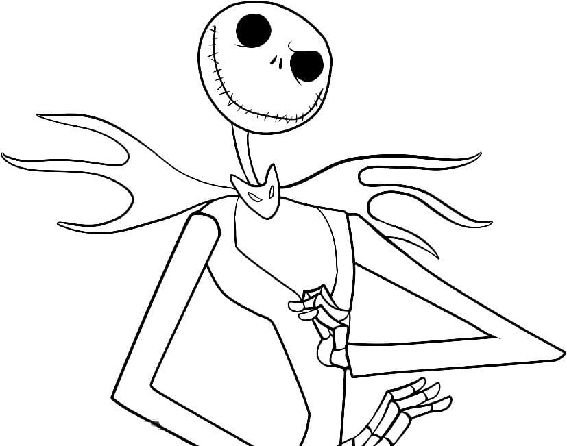Dibujos de Dibujar Jack Skellington fácil imprimible para colorear