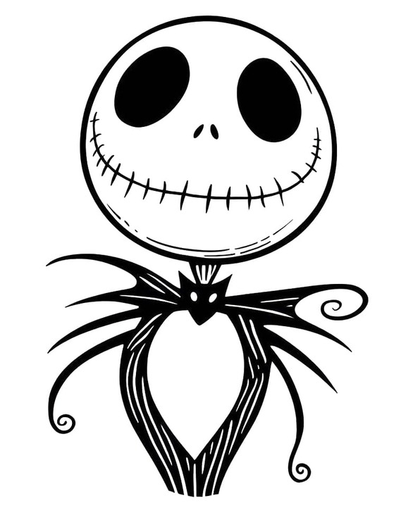 Dibujos de Dibujar Jack Skellington imprimible gratis para colorear