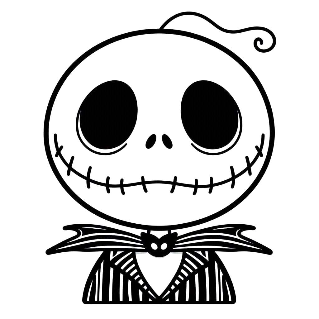 Dibujos de Dibujar Jack Skellington sencillo en niños para colorear