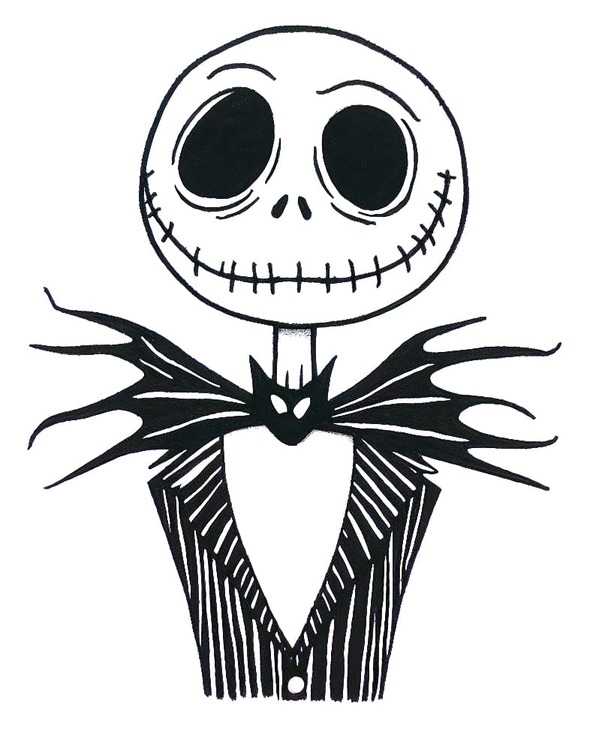 Dibujos de Dibujar Jack Skellington sencillo para colorear