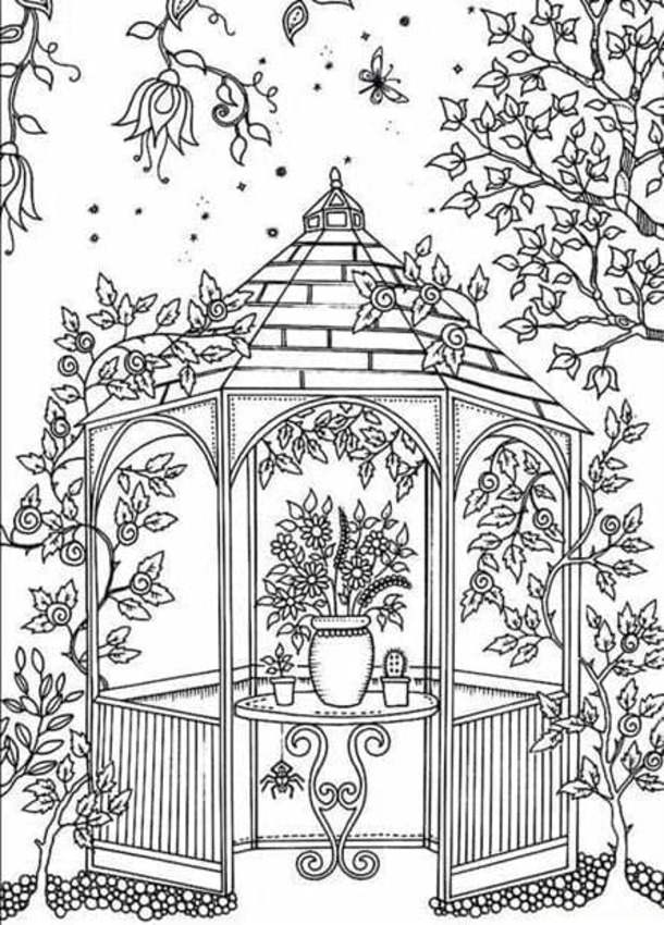 Dibujos de Dibujar Jardín fácil en niños para colorear