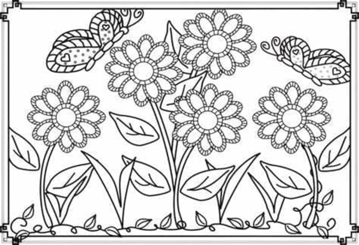 Dibujos de Dibujar Jardín gratis fácil para colorear