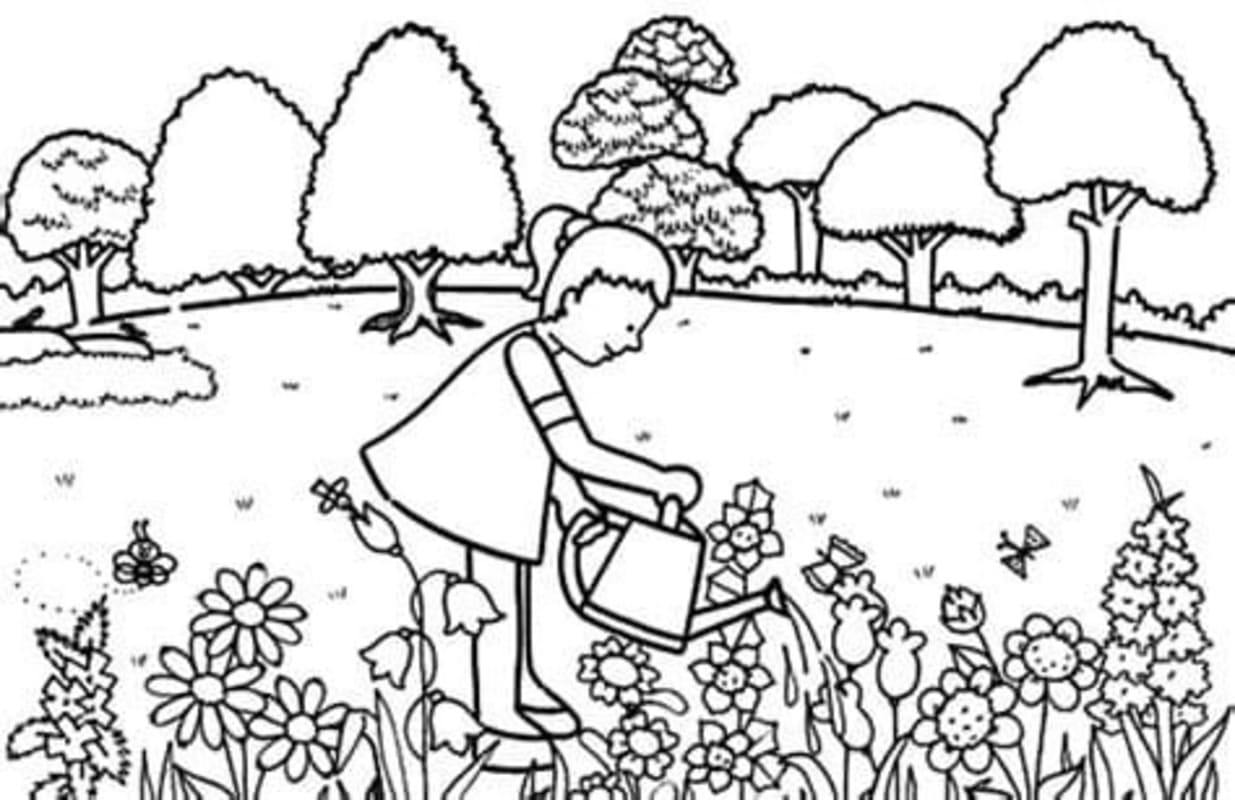 Dibujos de Dibujar Jardín muy básico para colorear