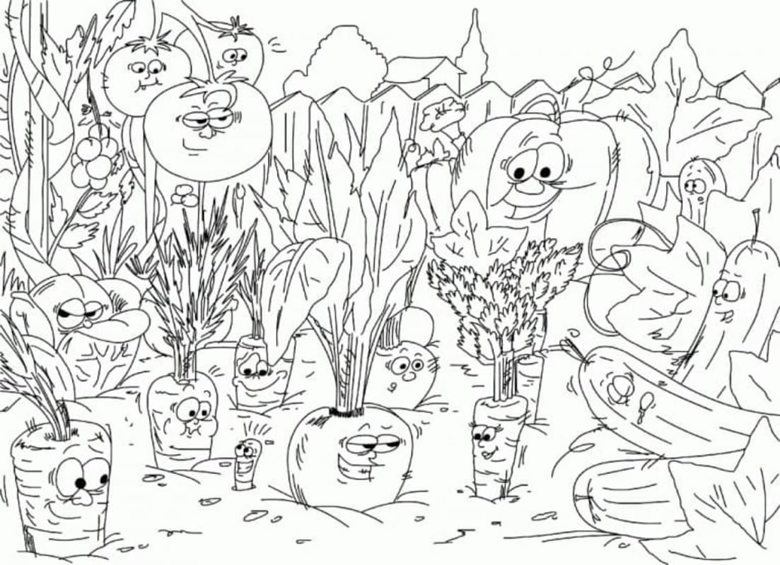 Dibujos de Dibujar Jardín muy fácil para colorear