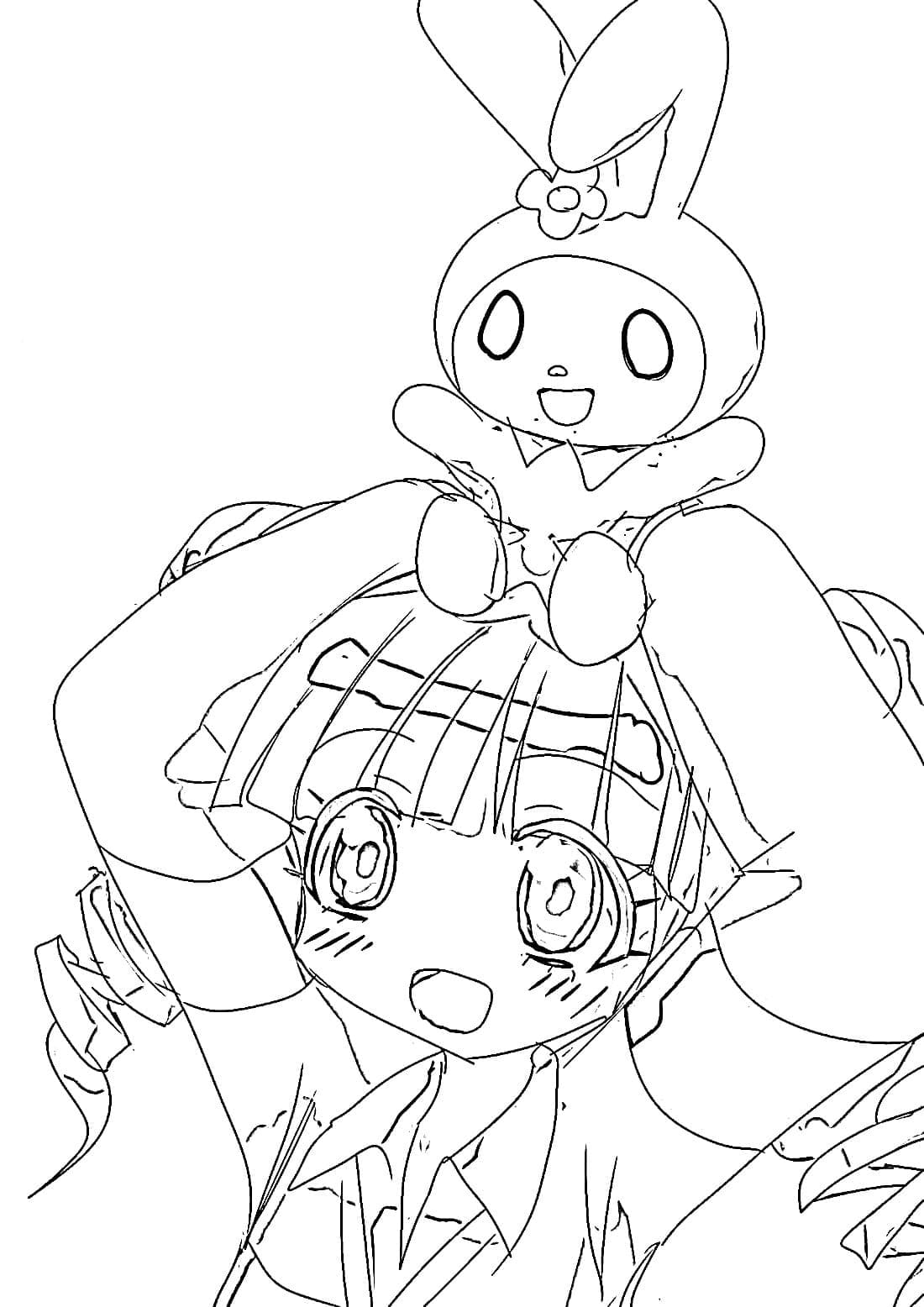 Dibujos de Dibujar Kawaii My Melody para colorear