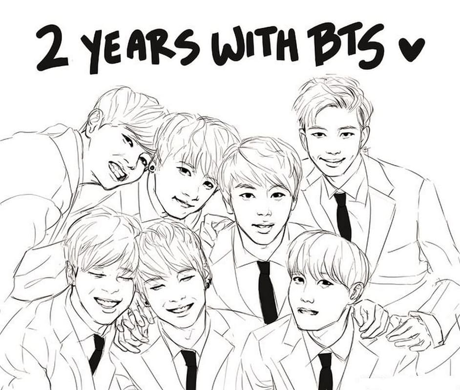 Dibujos de Dibujar la banda BTS para colorear