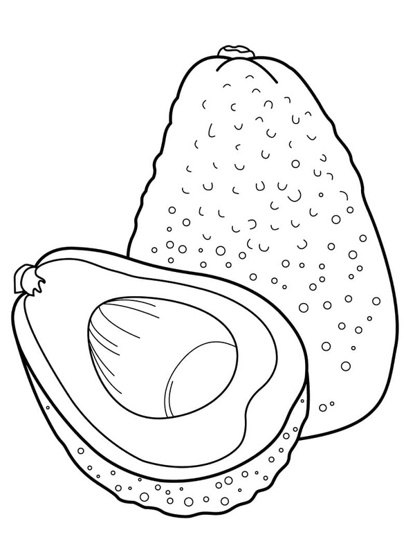 Dibujar la fruta del aguacate para colorir