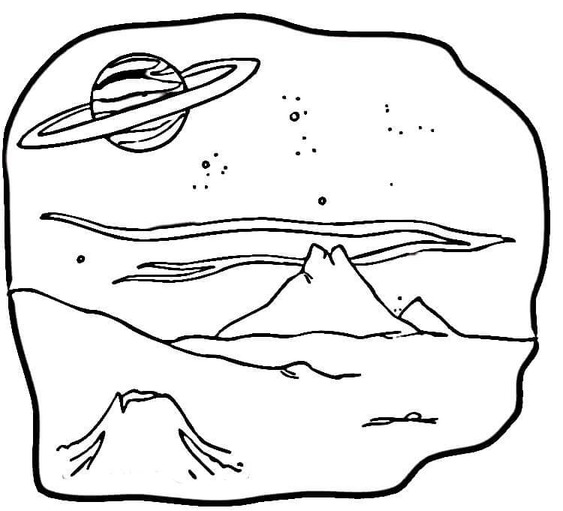 Dibujos de Dibujar la imagen de Saturno para colorear