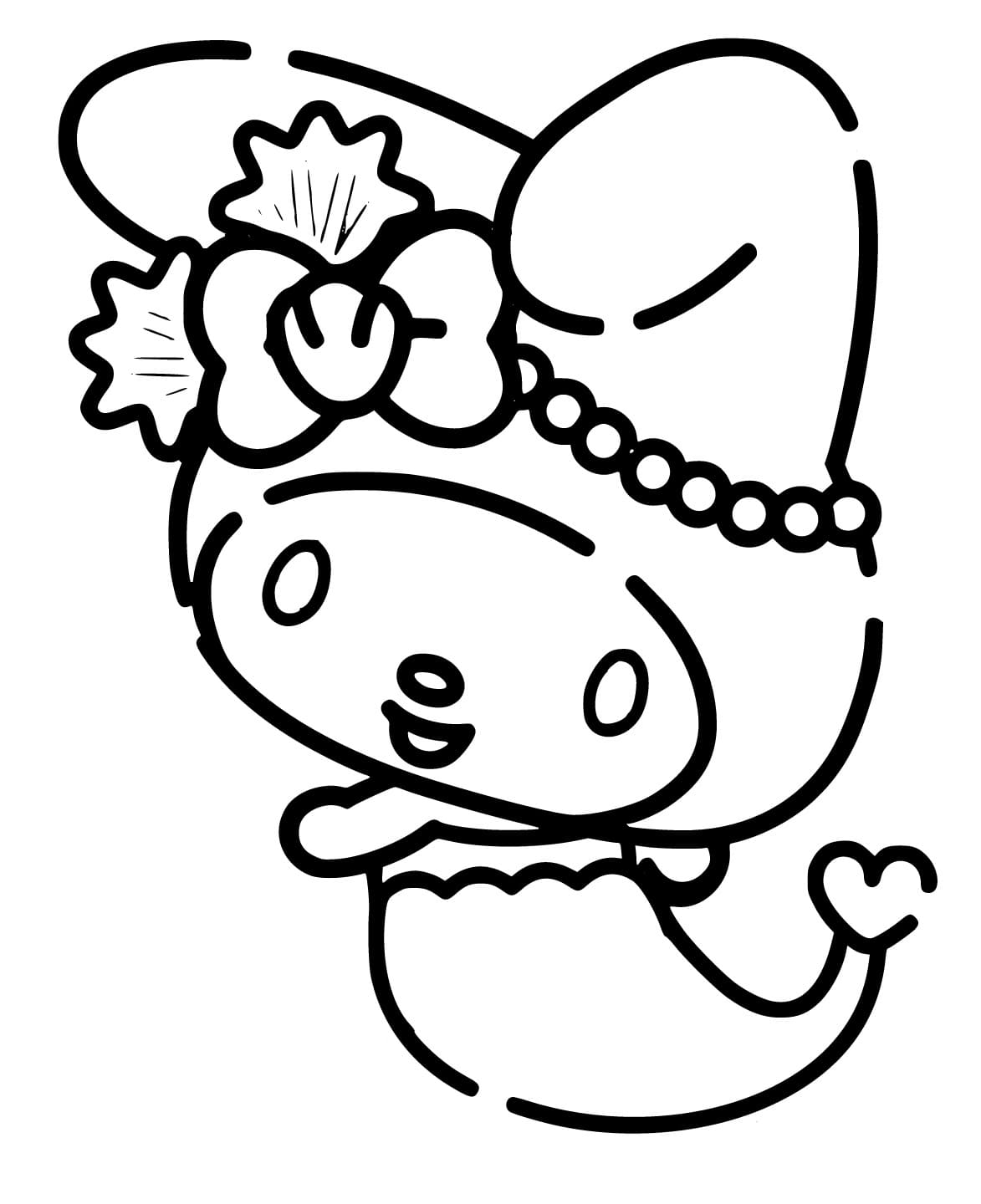 Dibujos de Dibujar lindo My Melody sirena para colorear