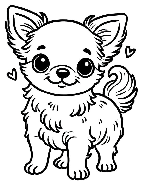 Dibujos de Dibujar lindo perro chihuahua para colorear