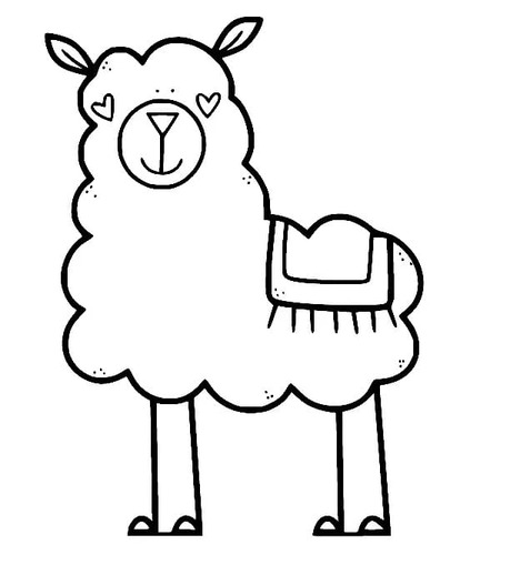 Dibujos de Dibujar Llama lindo pequeño para colorear