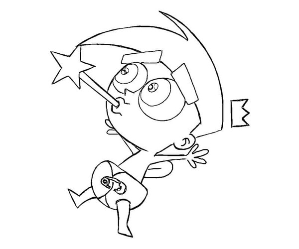 Dibujos de Dibujar Los Padrinos Mágicos básico en niños para colorear